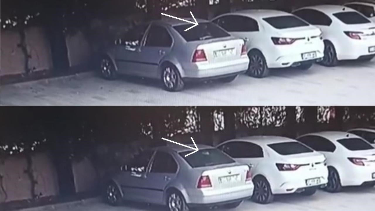 Mersin’de Yorgun Mermi Park Halindeki Aracın Camına İsabet Etti