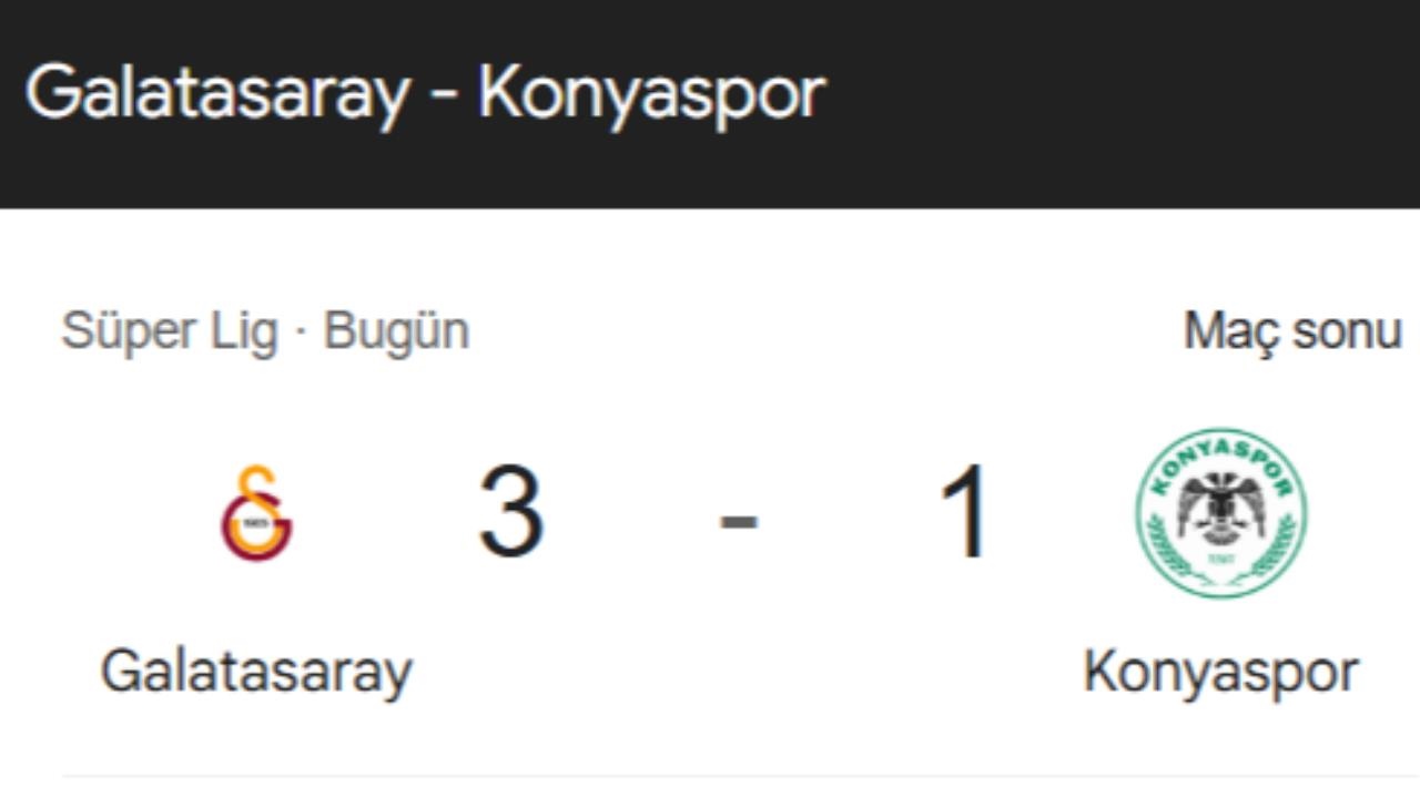 Galatasaray Konyaspor’u 3-1 Mağlup Etti
