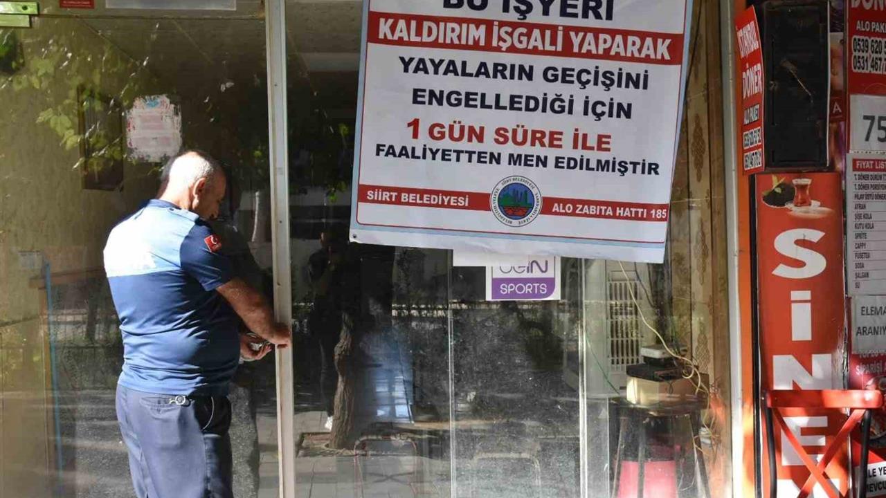 Siirt’te Kaldırım İşgali: İki İşletmeye Ceza Verildi