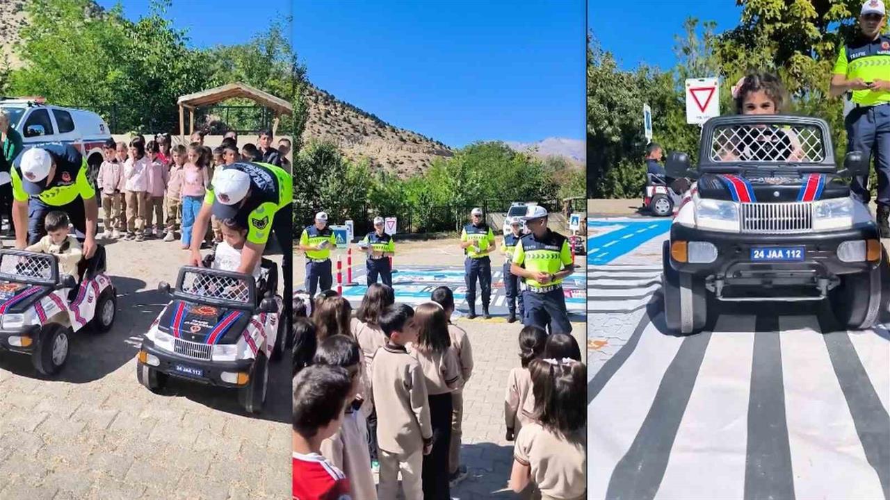 Erzincan'da Jandarmadan Öğrencilere Trafik Eğitimi