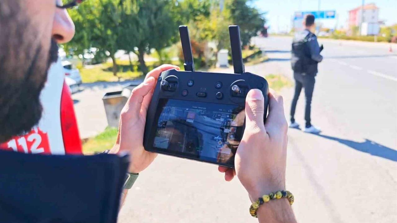 Aksaray'da Dron Destekli Kırmızı Işık Denetimi Gerçekleştirildi