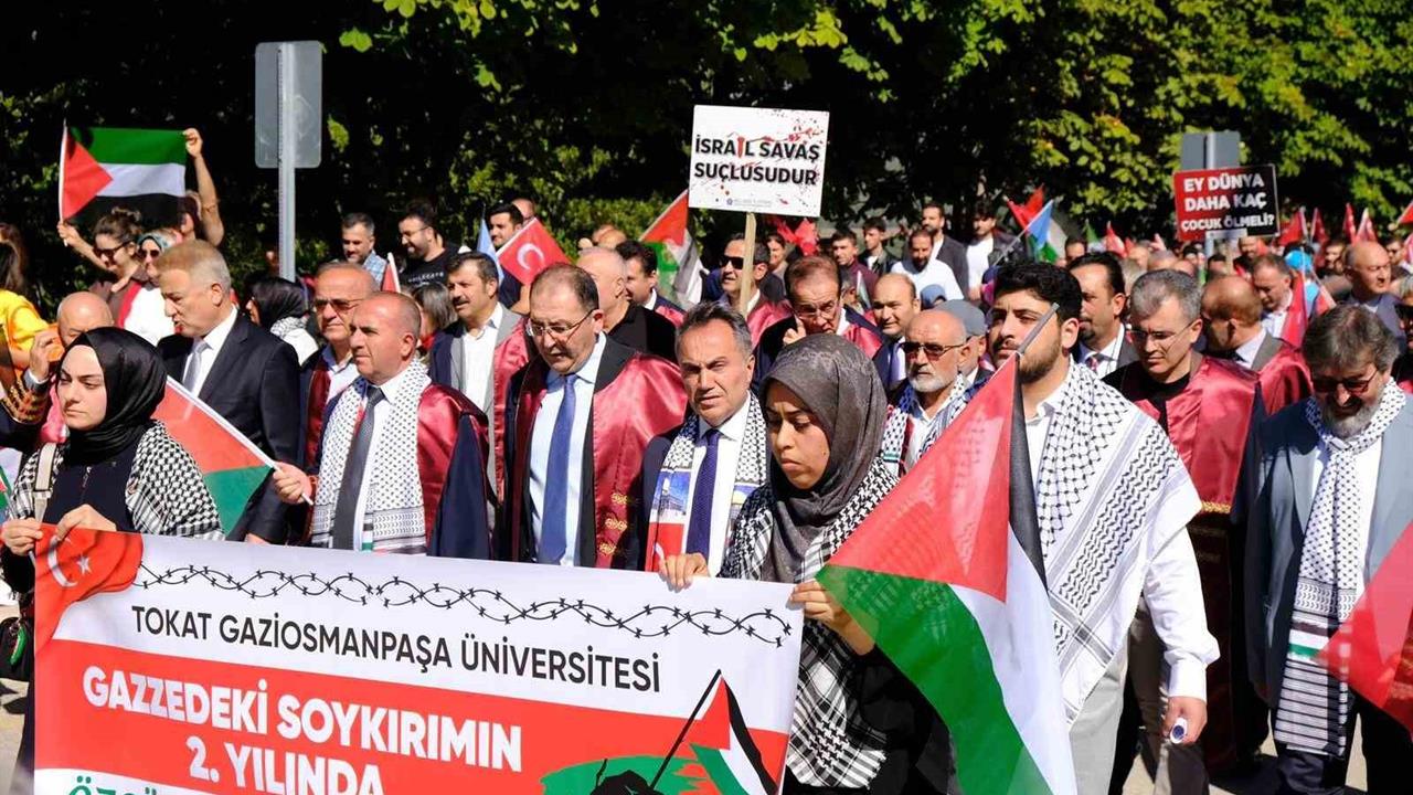 Özgür Filistin İçin Tokat'ta Yürüyüş Düzenlendi