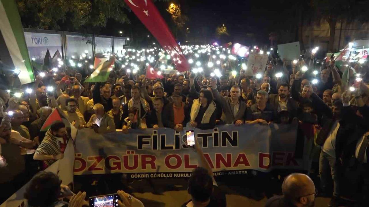 Amasya'da Filistin'e Destek Yürüyüşü: 5 Bin Katılımcı