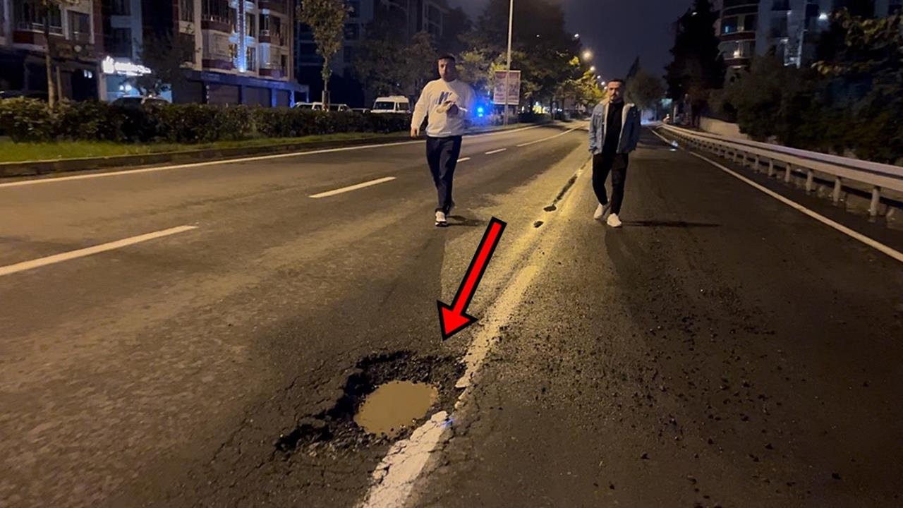 Tekirdağ'da Çukur Faciası: Otomobil Kayarak Durdu