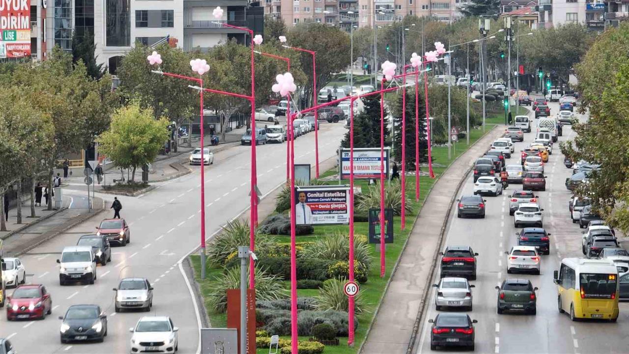 Bursa'da Sokak Lambaları Pembe Yanıyor: Erken Teşhis İçin Farkındalık Yaratılıyor