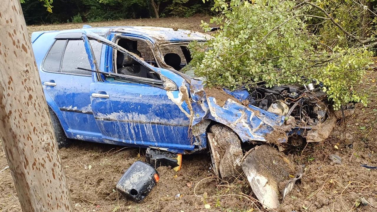 Bolu'da Tarlaya Uçan Otomobil: 1 Yaralı