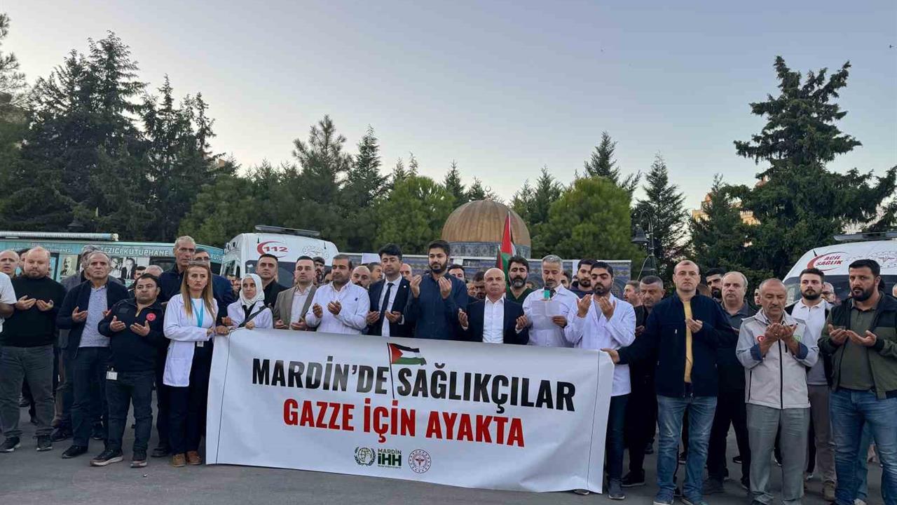 Mardin'de Sağlıkçılardan Gazze'ye Destek Eylemi