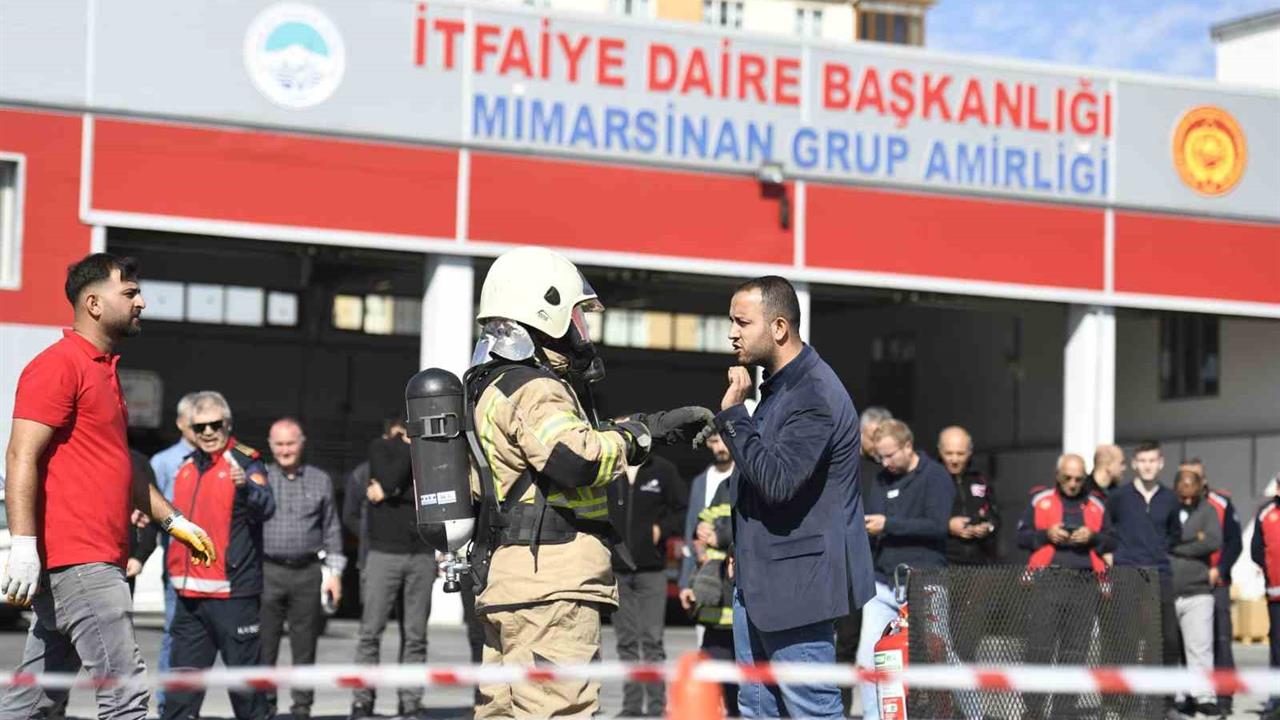 Kayseri'de Lityum İyon Batarya Yangın Tatbikatı Gerçekleştirildi