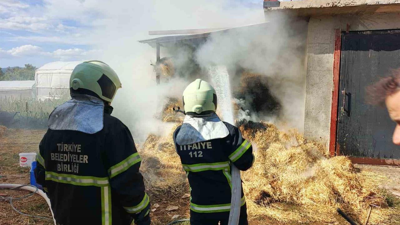 Bucak'ta Ot Balyaları Yangını: İtfaiye Müdahale Etti