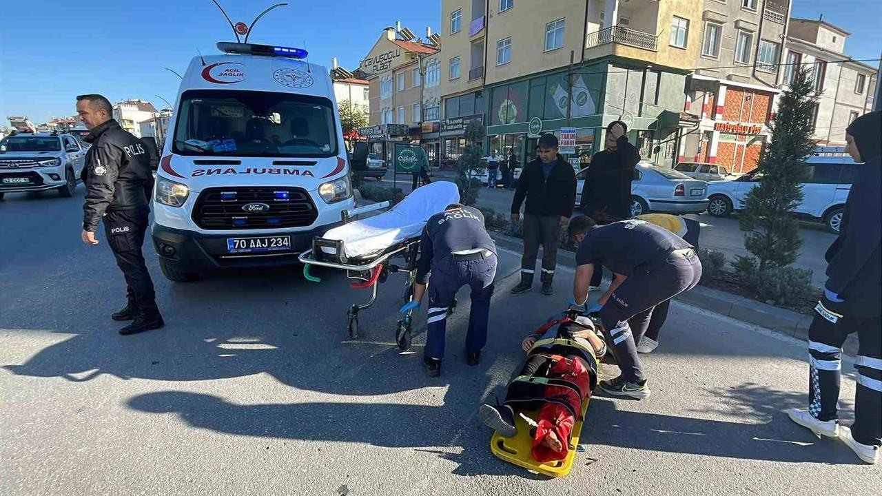 Karaman'da Otomobilin Çarptığı Kadın Yaralandı