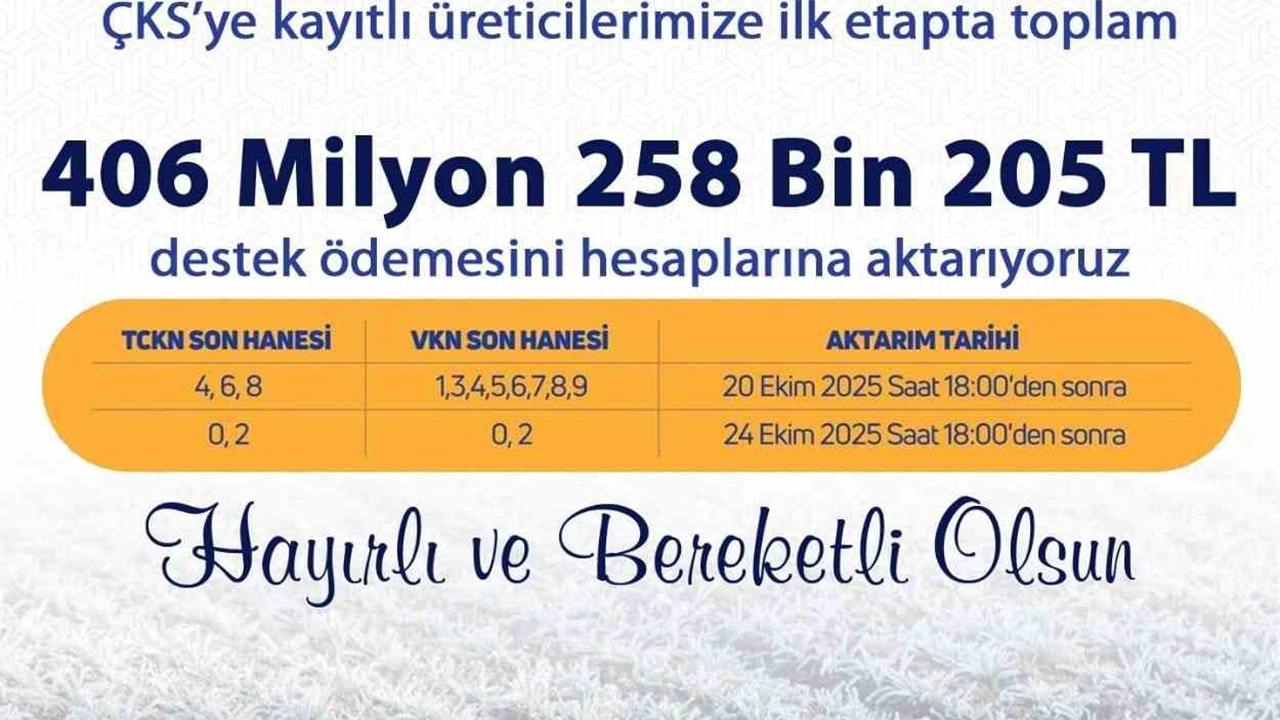 Denizli'de Zirai Dondan Etkilenen Üreticilere 406 Milyon TL Destek