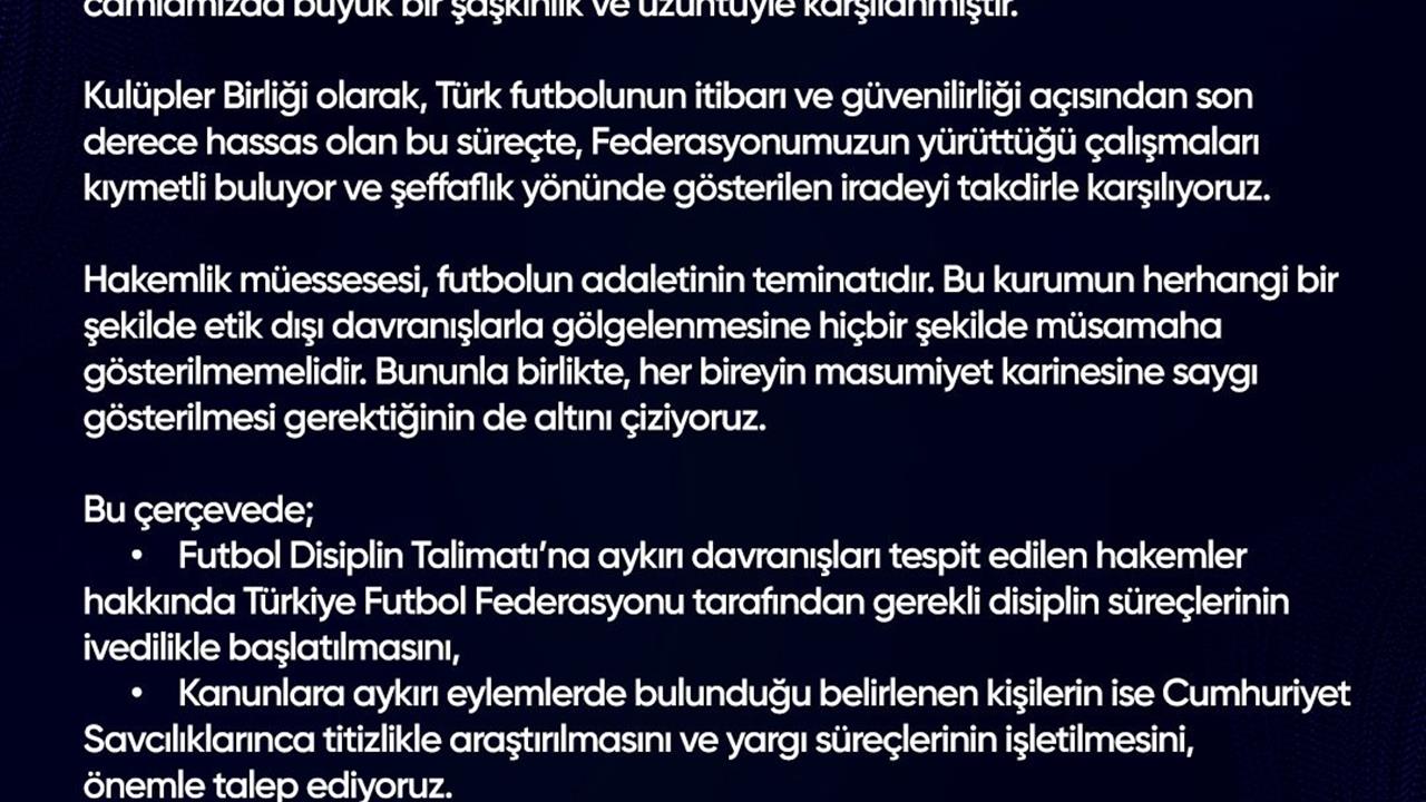 İstanbul'da Kulüpler Birliği, TFF'nin Hakemlerle İlgili Açıklamalarına Destek Verdi