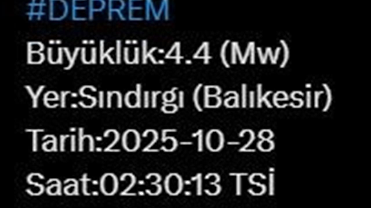 Balıkesir Sındırgı'da 4.4 Büyüklüğünde Deprem Gerçekleşti