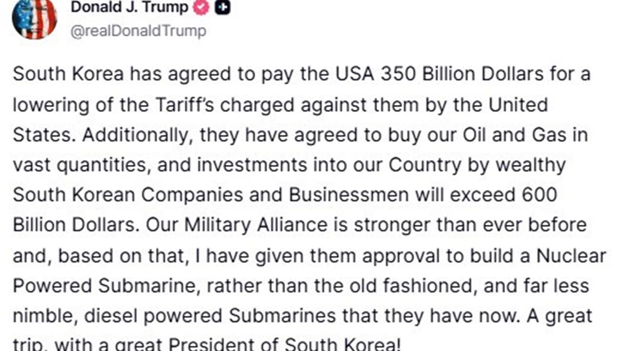 Güney Kore, ABD’ye 950 Milyar Dolar Yatırım Yapacak