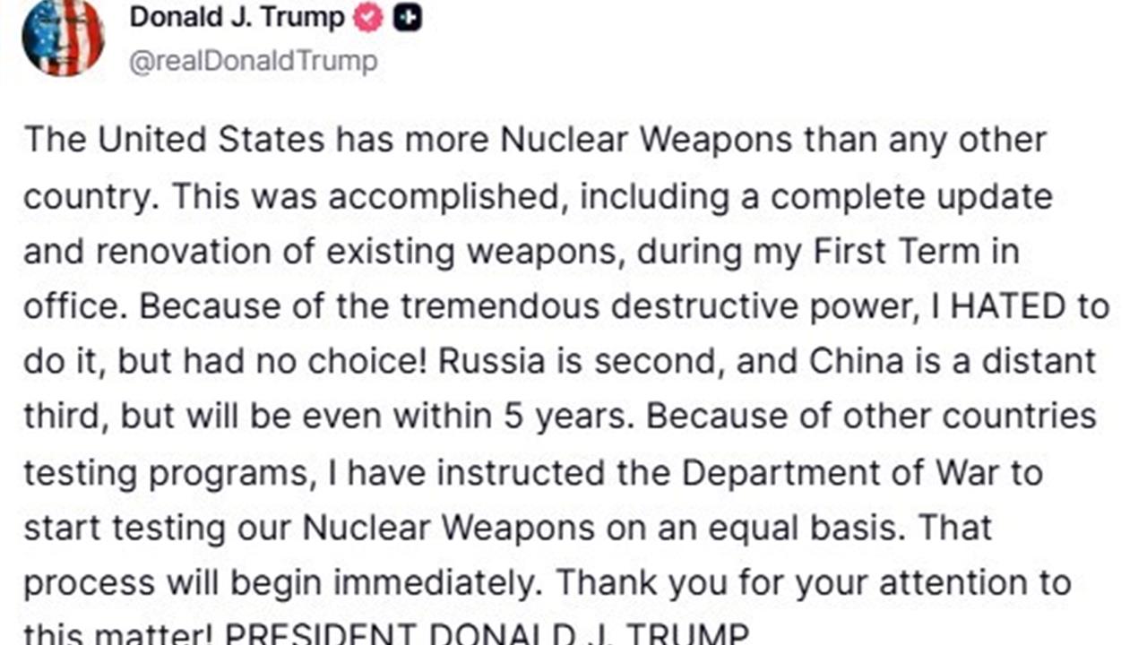 Trump, Busan'da Xi ile Görüşmeden Önce Nükleer Silah Denemesi Talimatı Verdi