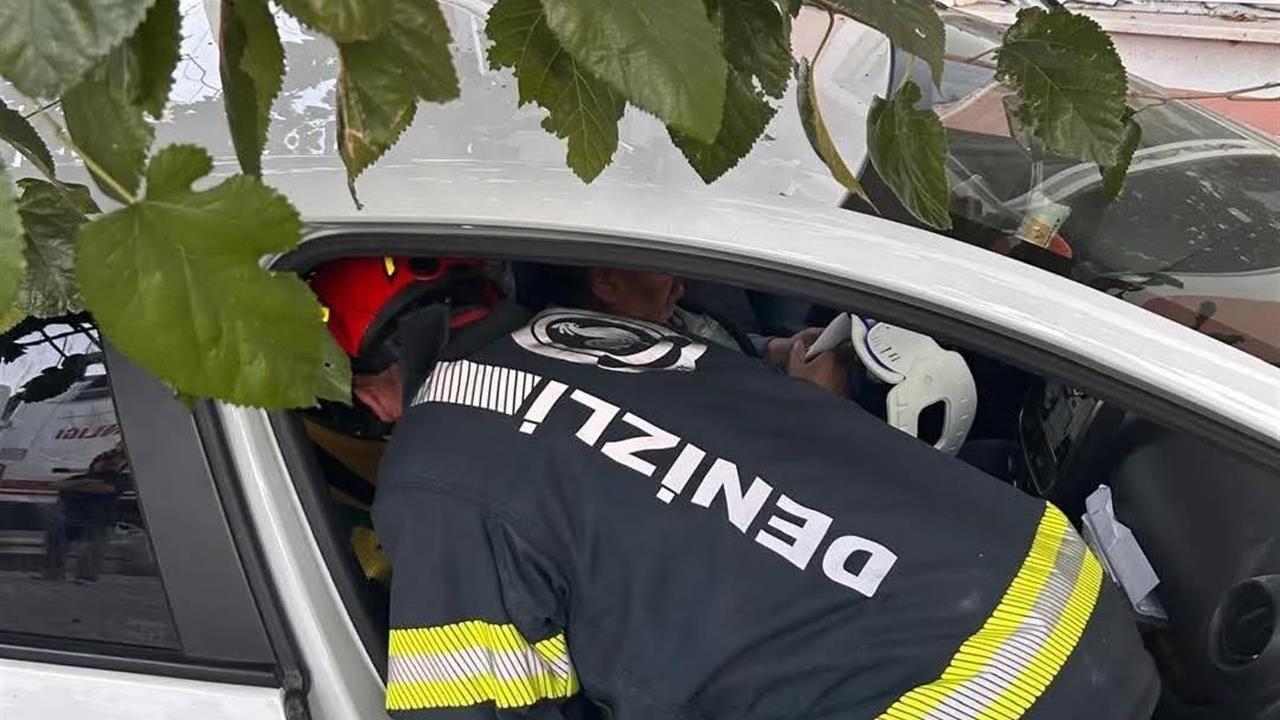 Denizli Bozkurt'ta Yoldan Çıkan Otomobil Ağaç ve Eve Çarptı
