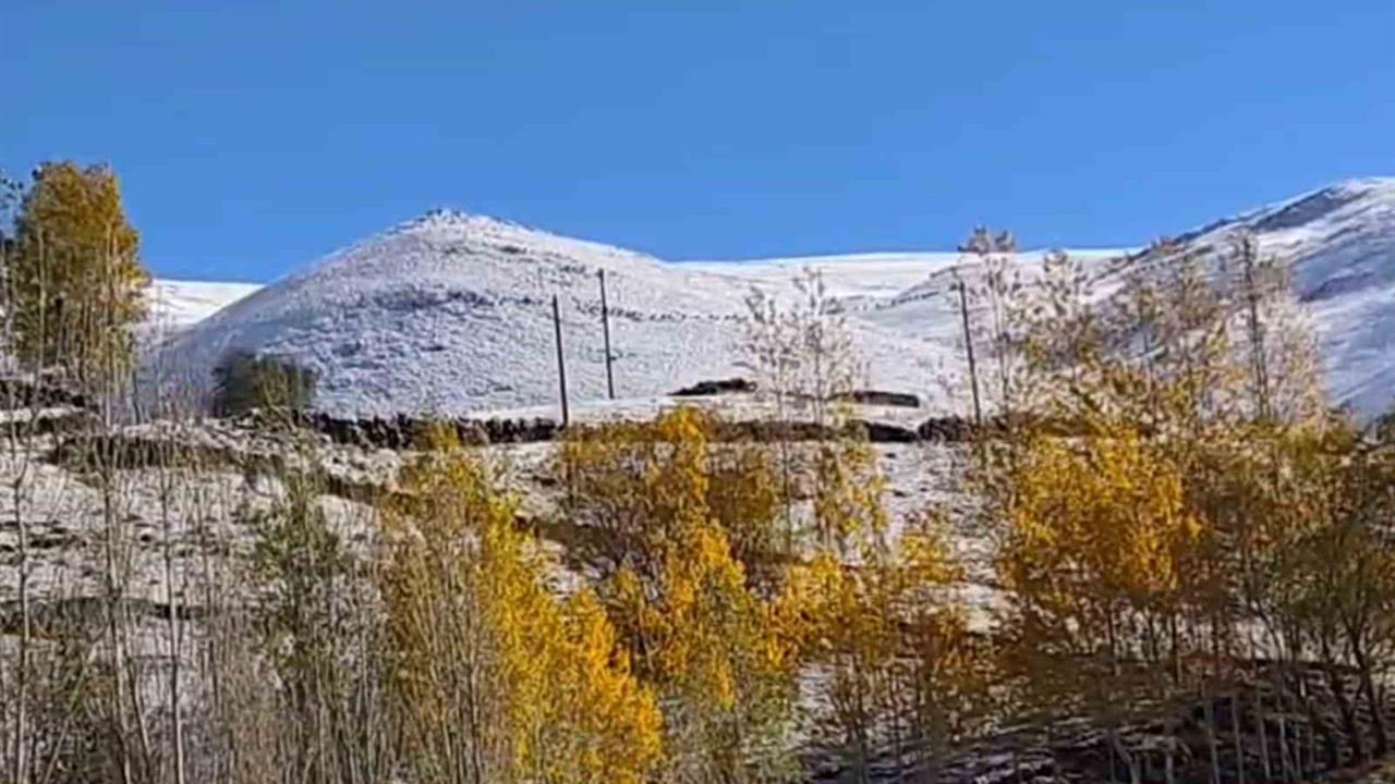 Ağrı Hamur'daki Karlıca Köyü'nde Kar Yağışıyla Kartpostallık Görüntüler Oluştu