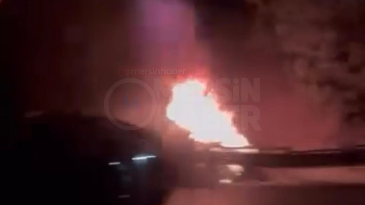 Mersin Tarsus Otoyolundaki Kazadan Sonra Otomobil Yandı