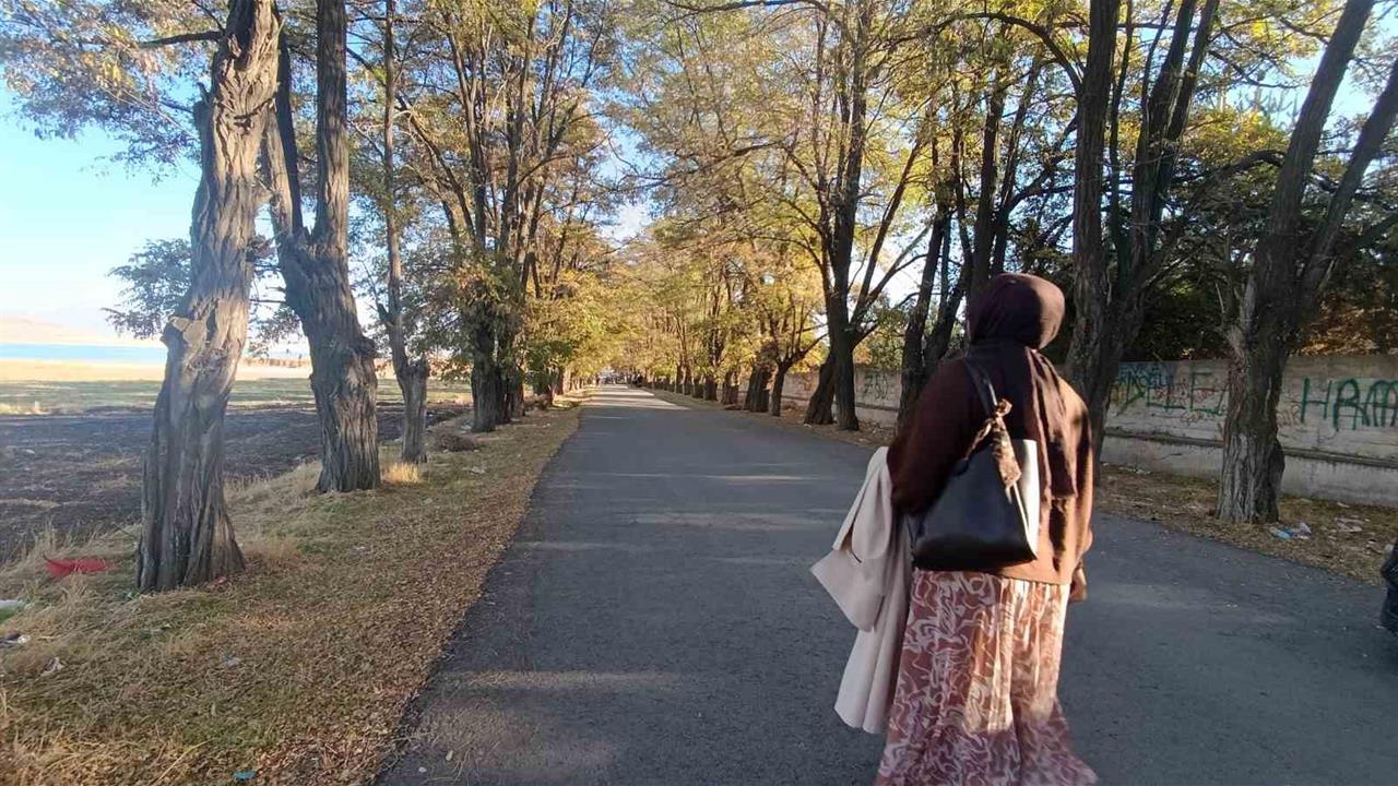 Van Merkez'de Sonbahar Mevsiminde Doğanın Eşsiz Renkleri Görülüyor