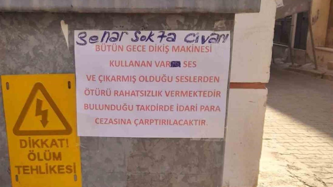 Aydın Söke'de Mahalle Sakinleri Dikiş Makinesi Yüzünden Uyarıda Bulundu