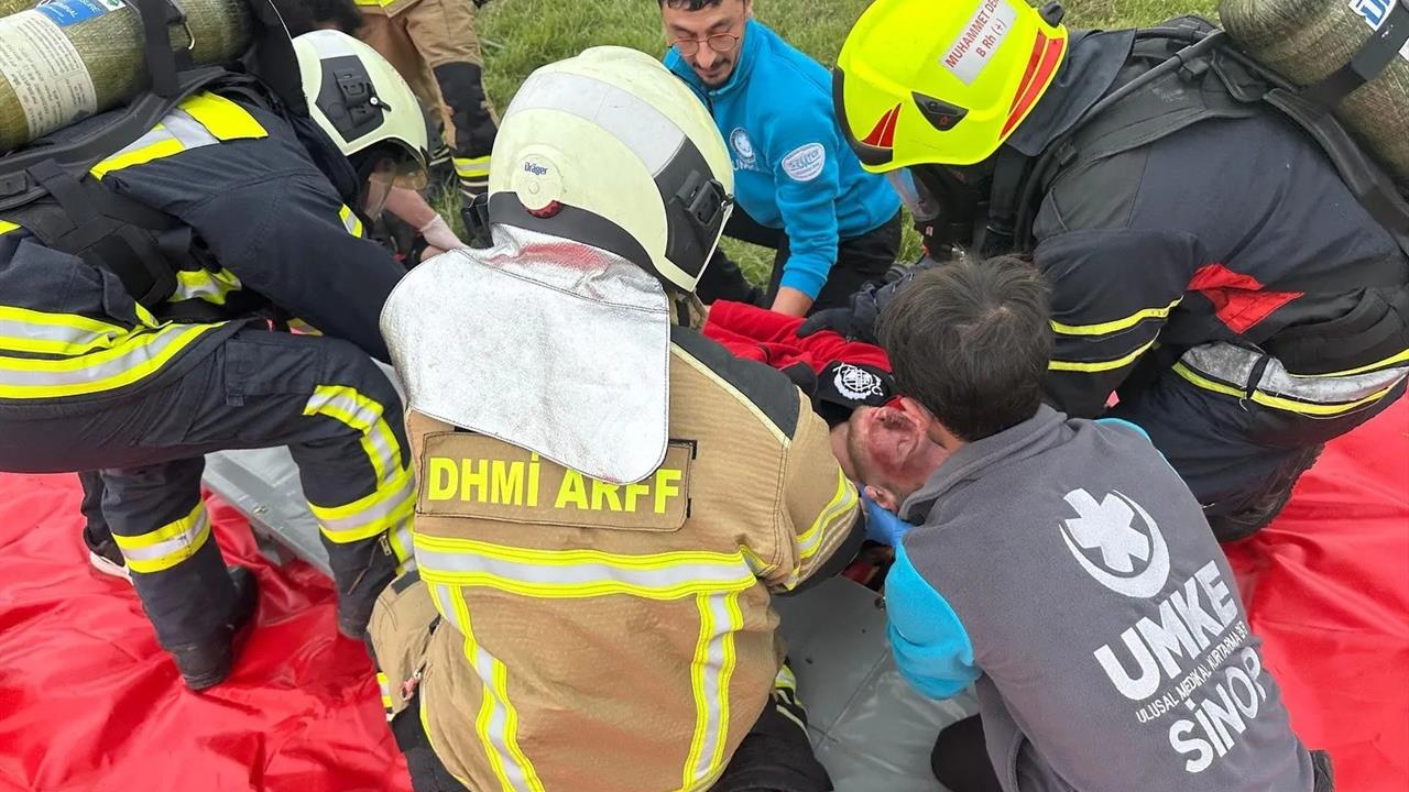 Sinop'ta Gerçekleştirilen Uçak Kazası Tatbikatında 112'ye İhbar Yapıldı