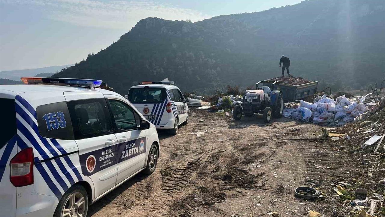 Bilecik Merkez'de İnşaat Atığı Dökümüne Ceza Kesildi