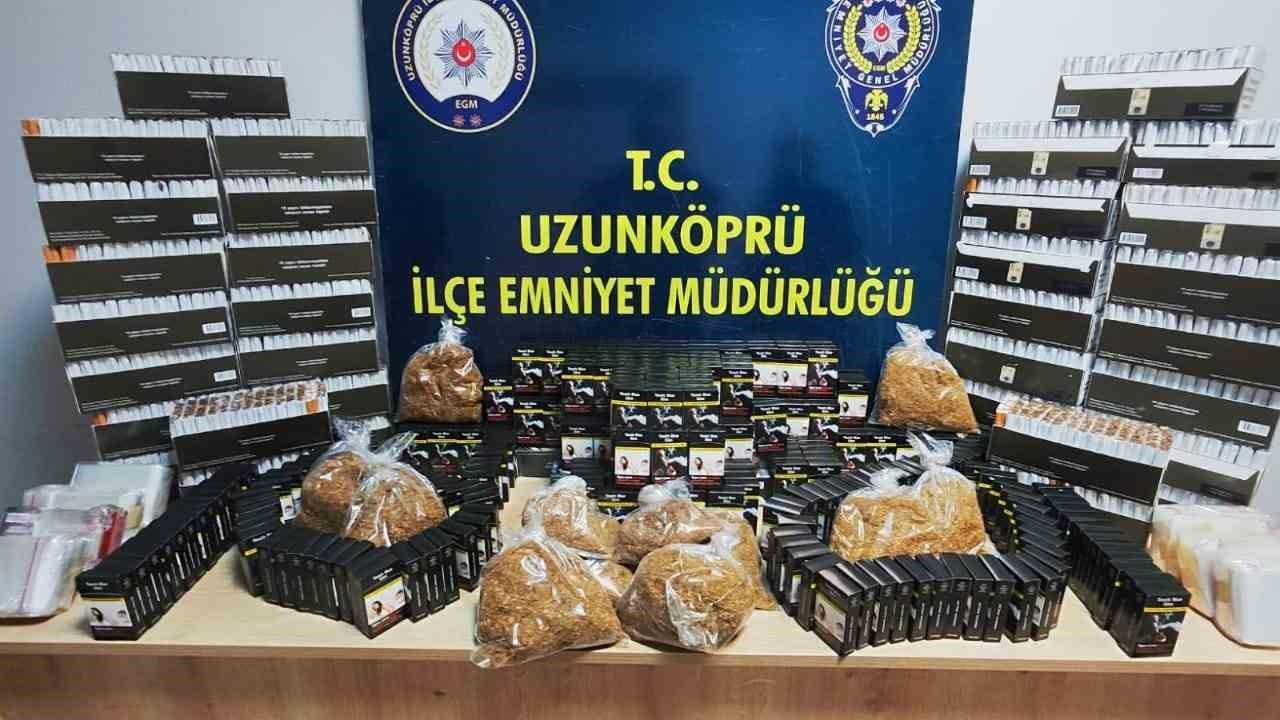 Edirne Uzunköprü'de Yapılan Operasyonda On Binlerce Kaçak Makaron Ele Geçirildi