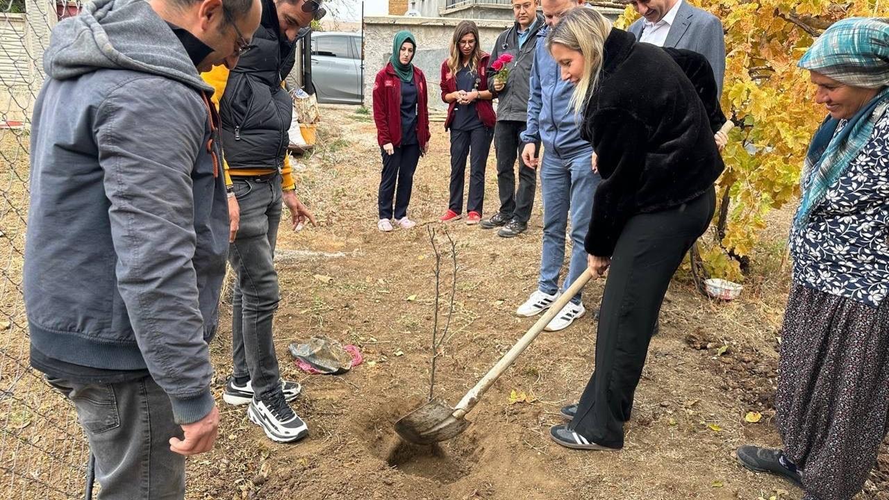 Konya Hüyük'te Evde Sağlık Hizmeti Alan Yaşlılar İçin Fidan Dikildi