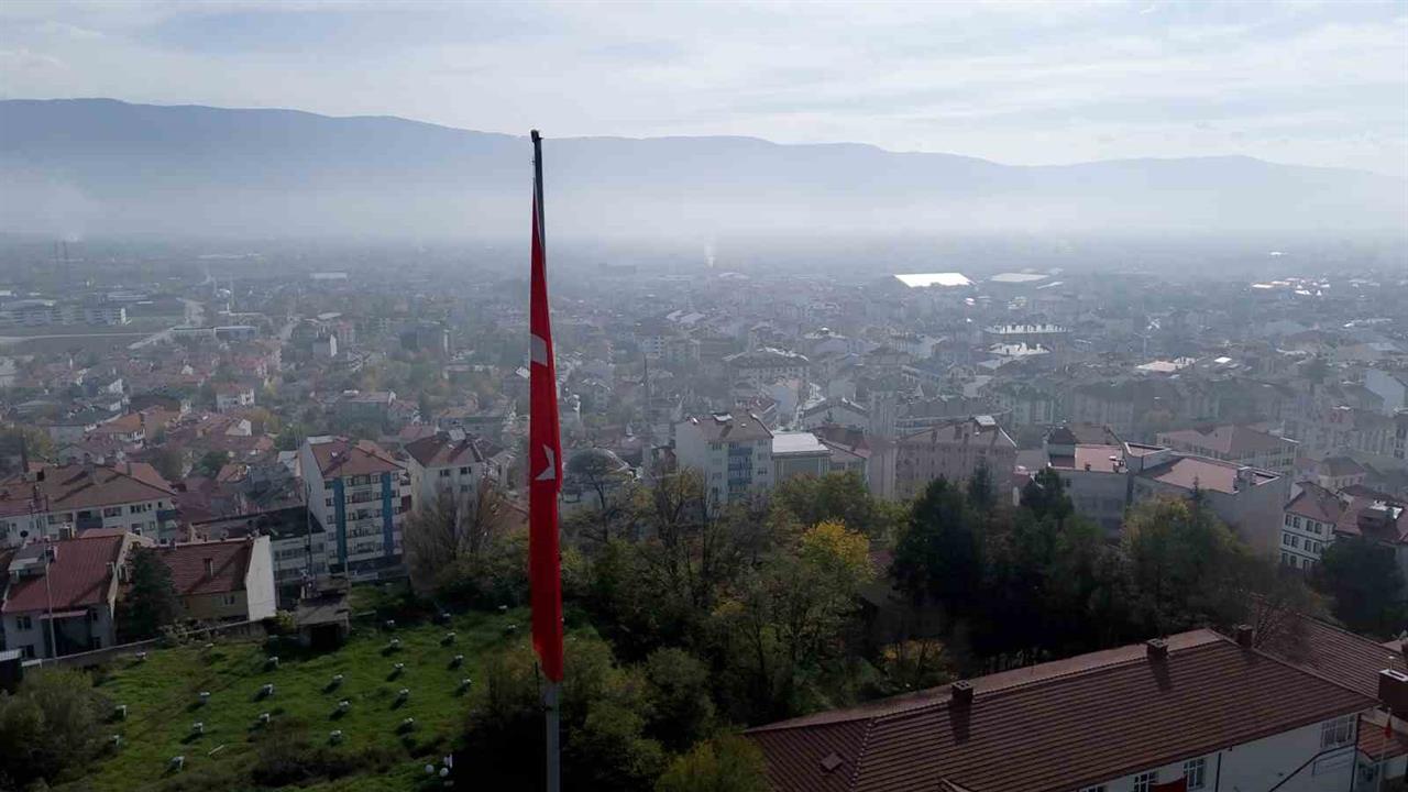 Bolu Merkezde Yoğun Sis Etkisi, Dronla Görüntülendi