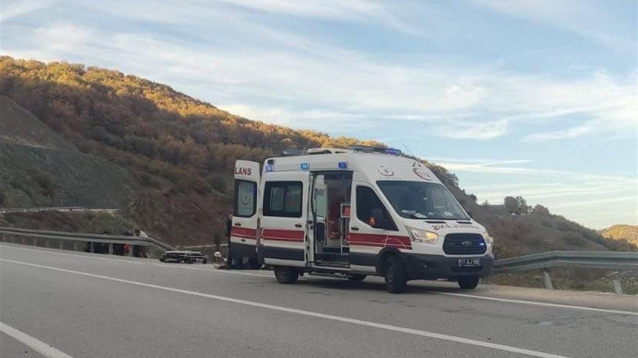 Bilecik'te Elektrik Direğine Çarpan Kamyonetin Sürücüsü Yaralandı