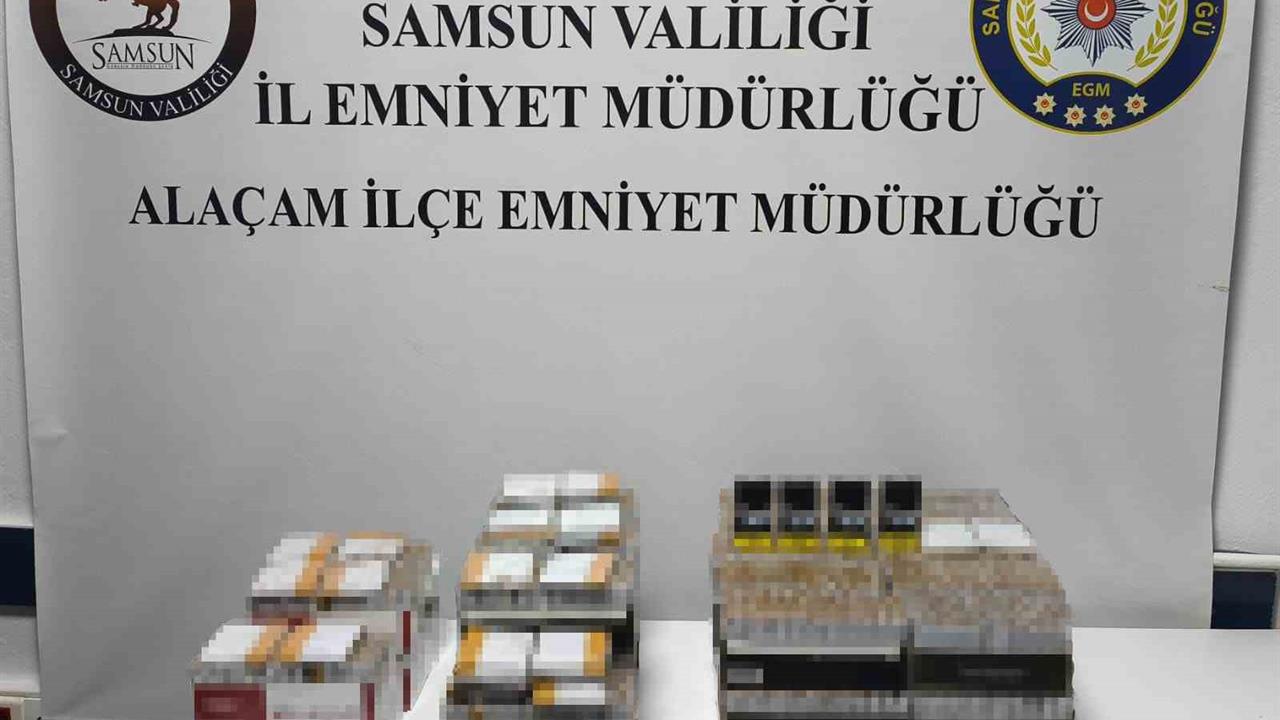Samsun Alaçam'da Yapılan Operasyonda 14 Bin Kaçak Makaron Ele Geçirildi