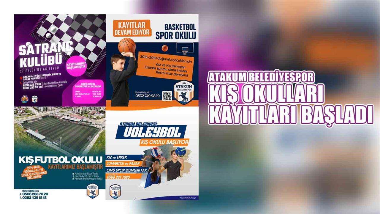 Atakum'da Kış Dönemi Spor Okulları İçin Kayıtlar Başladı