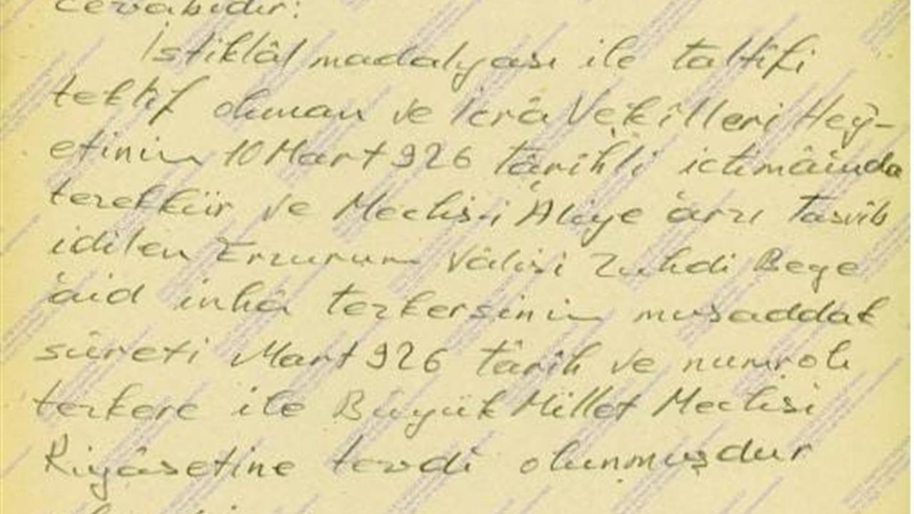 Erzurum'da Zühtü Bey'e İstiklal Madalyası Tevcih Edildi