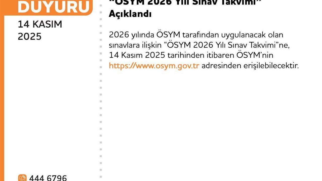 Ankara'da ÖSYM 2026 Sınav Takvimi Duyuruldu