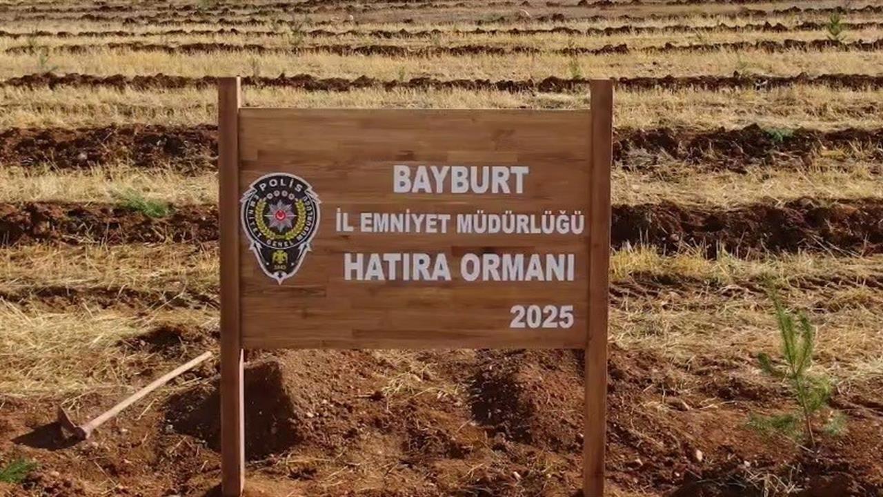 Bayburt Merkez Gökpınar Köyü'nde Emniyet Müdürlüğü Tarafından Hatıra Ormanı Oluşturuldu