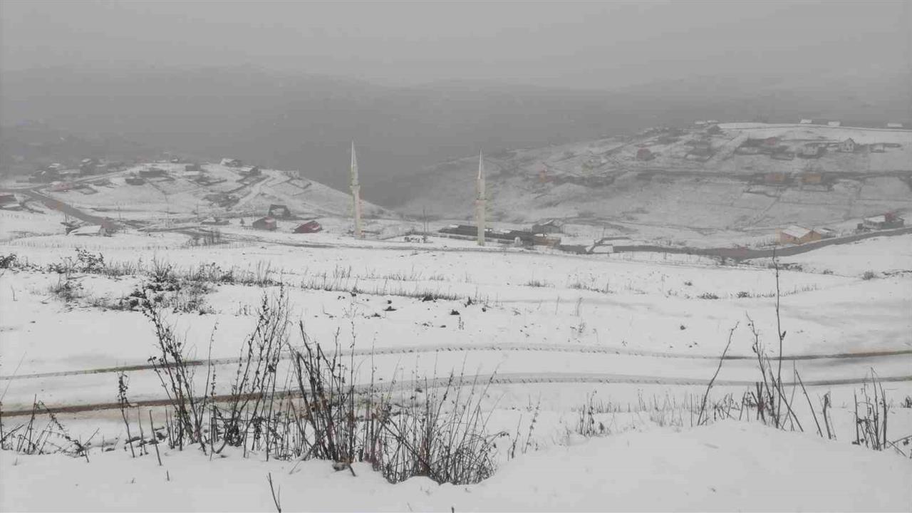 Gümüşhane Kürtün'de Kadırga Yaylası'nda Kar Yağışı Etkili Oldu