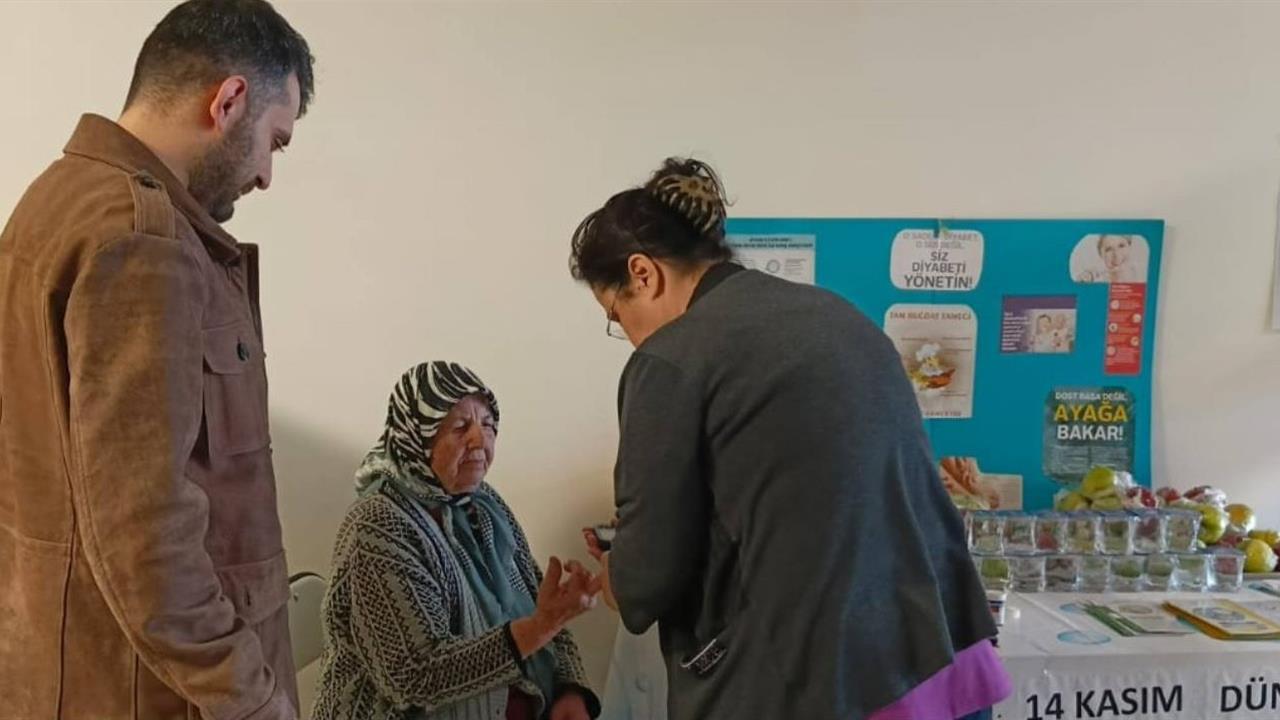 Çine'de Dünya Diyabet Günü Kapsamında Ücretsiz Kan Şekeri Ölçümü Yapıldı