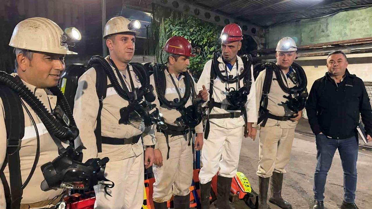 Zonguldak'ta TTK Üzülmez Müessesesinde Gerçekleştirilen Yangın Tatbikatında İşçilerin Güvenliği Sağlandı