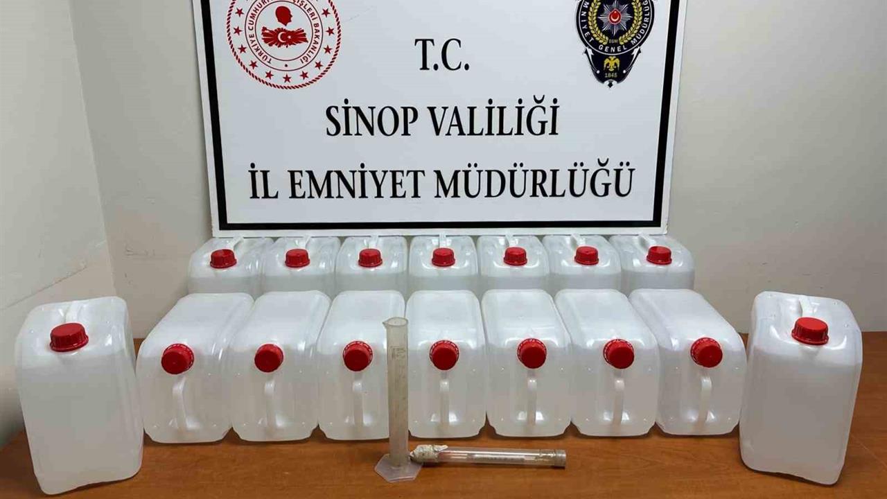 Sinop Boyabat'ta Yapılan Operasyonla 80 Litre Etil Alkol Ele Geçirildi