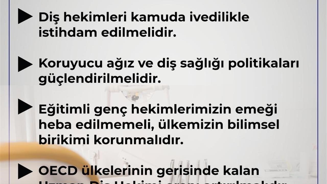 Ankara'da Diş Hekimlerinin Kamuya Atanması Gerekli