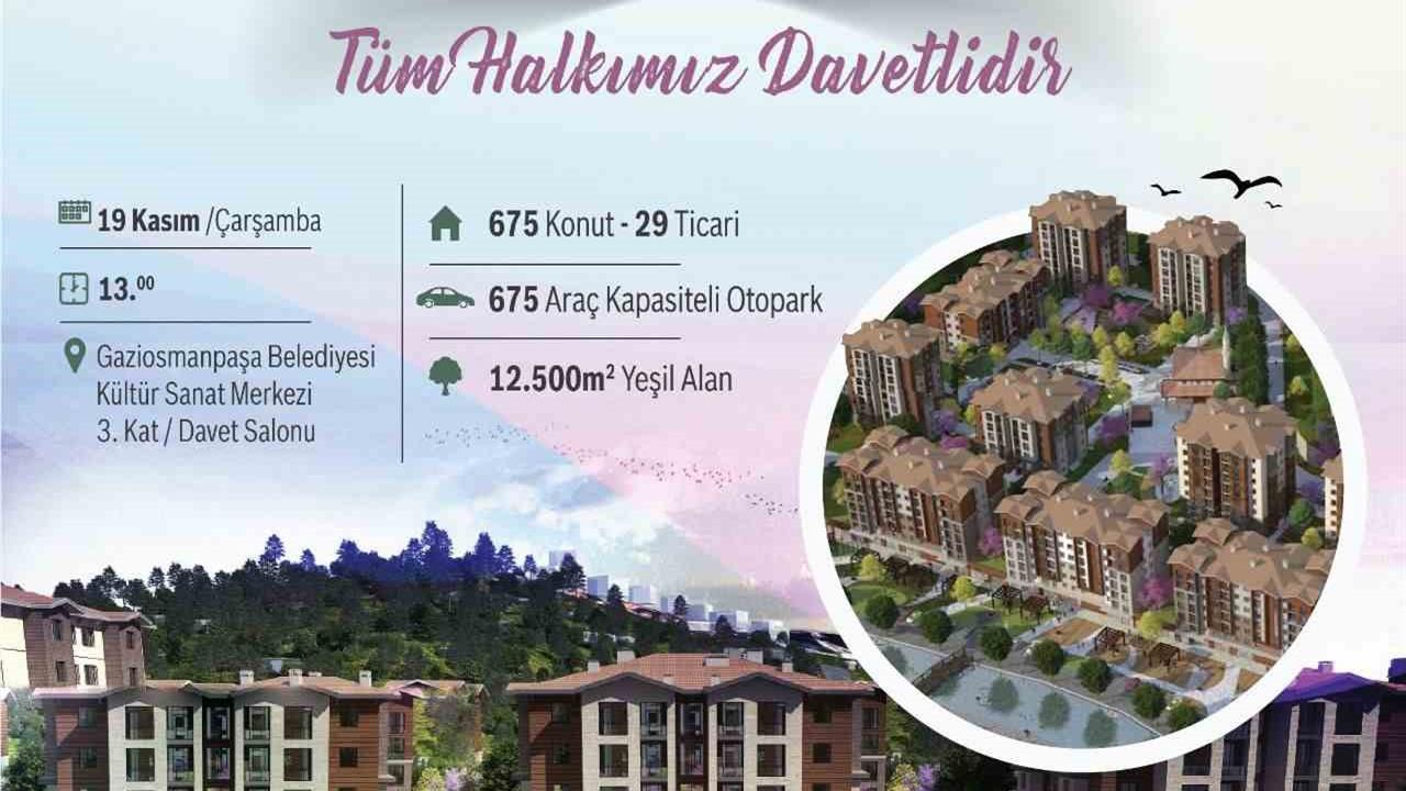 Gaziosmanpaşa'da İstanbul Vadi Evleri 2. Etap Kura Çekimi 19 Kasım'da Düzenlenecek