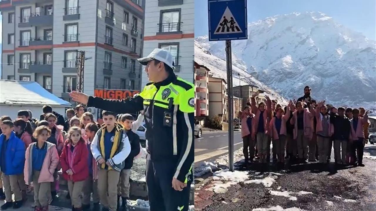 Hakkari'de Öğrencilere Uygulamalı Trafik Eğitimi Verildi