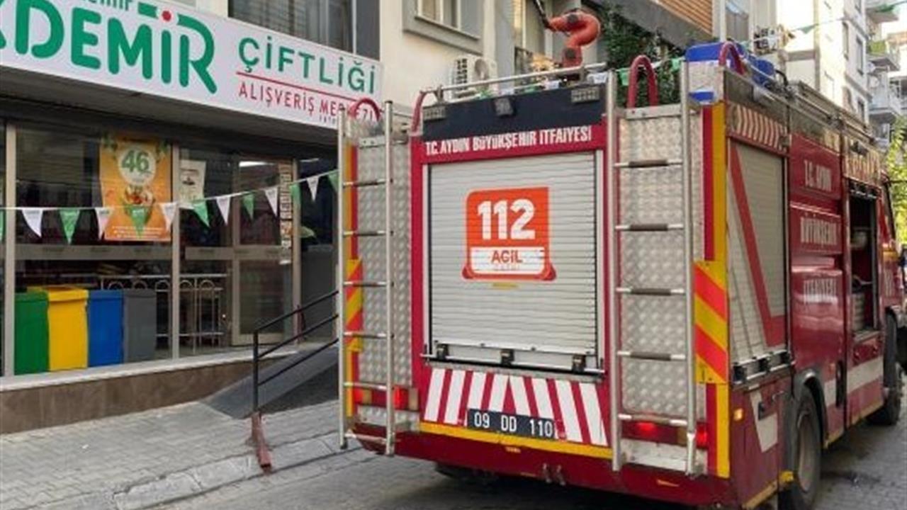 Aydın Efeler'de Bir Marketin Elektrik Tesisatında Yangın Çıktı