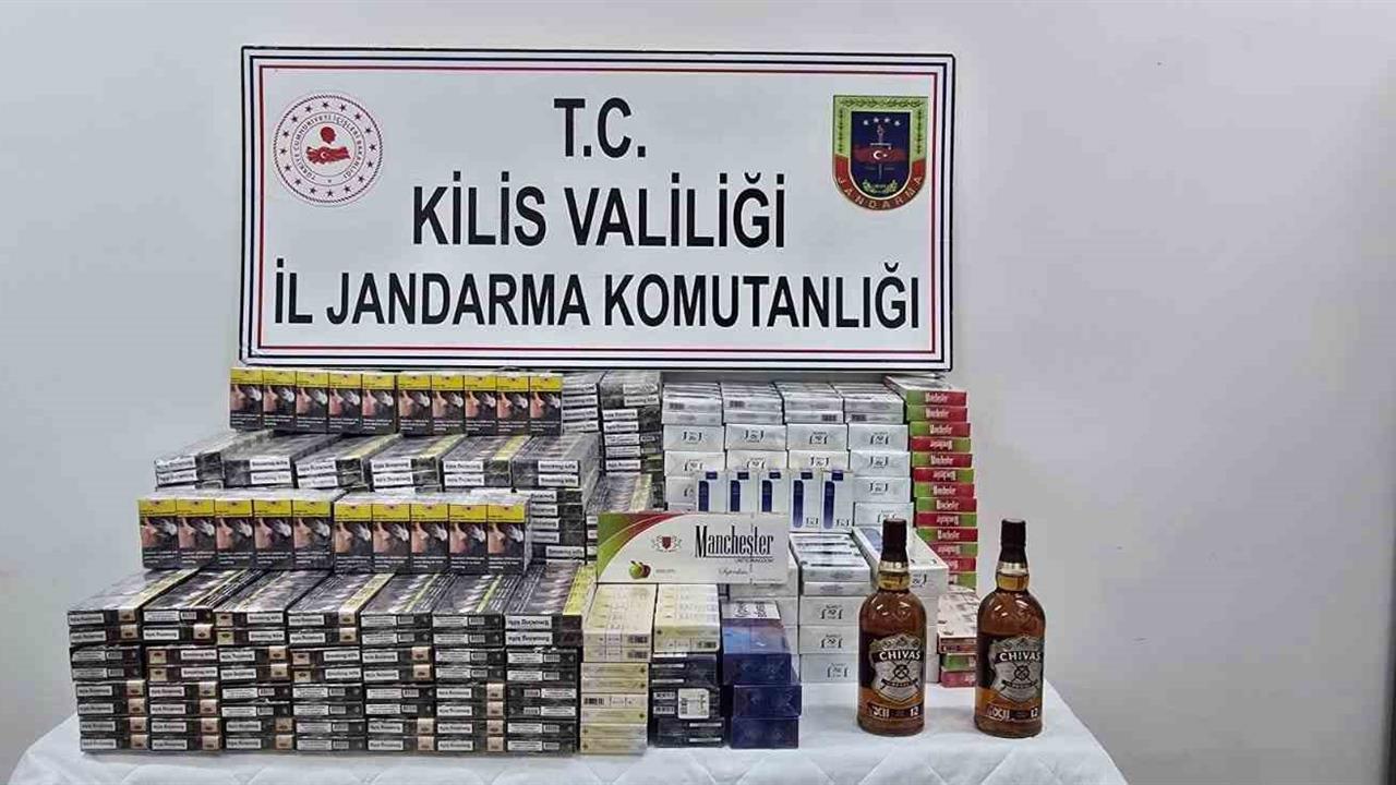 Kilis Kocabeyli Yol Kontrol Noktasında Kaçak Sigara ve Alkol Bulundu