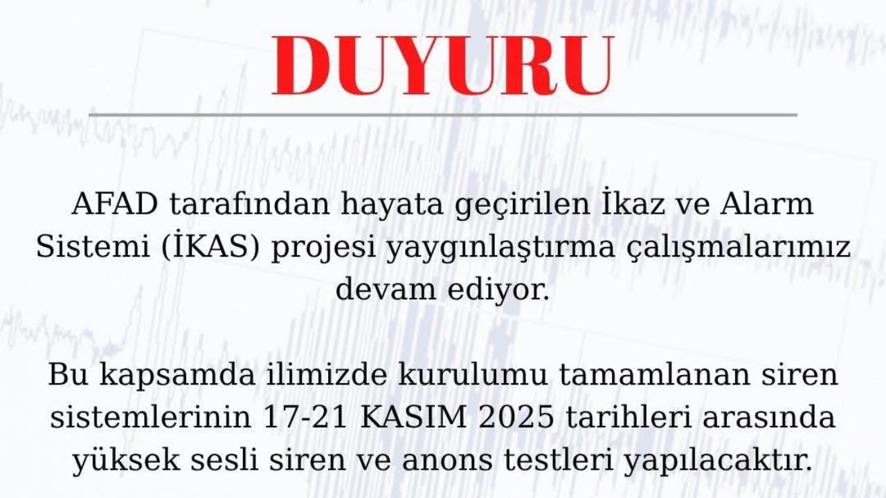 Valilik Mersinlileri Uyardı: Siren Testleri Yapılacak, Endişelenmeyin!