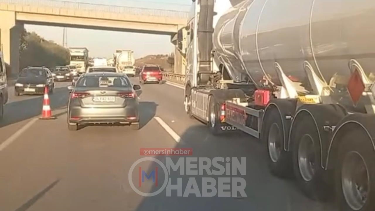 Mersin Tarsus Güzergahında Yol Çalışması Nedeniyle Şerit Daraltma Trafiği Yavaşlattı