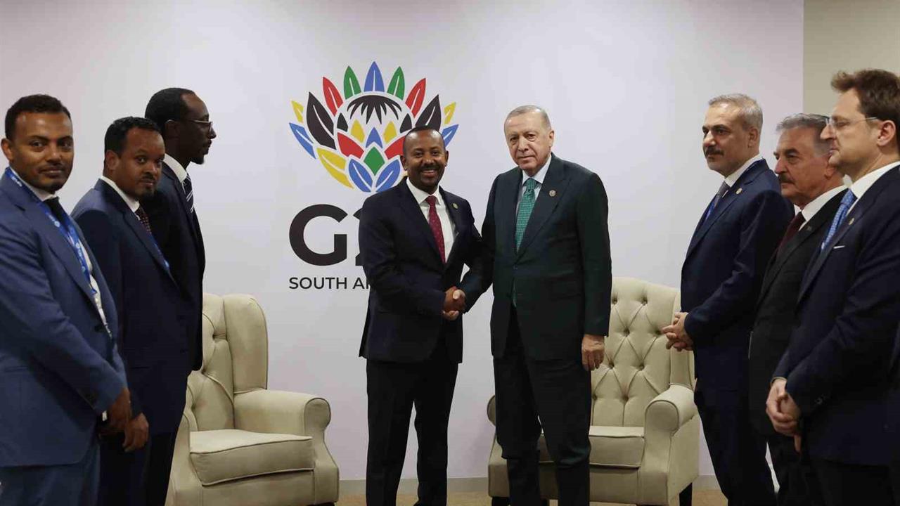 Güney Afrika'da G20 Zirvesi Çerçevesinde Erdoğan, Etiyopya Başbakanı Ali ile Görüştü