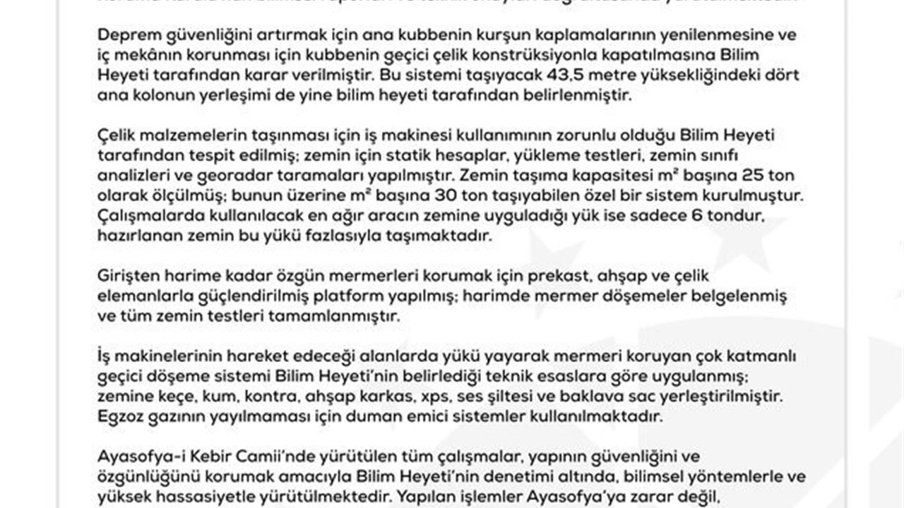 Ankara'da Ayasofya-i Kebir Camii'nde İş Makineleriyle Zarar Verildiği İddiaları Yalanlandı