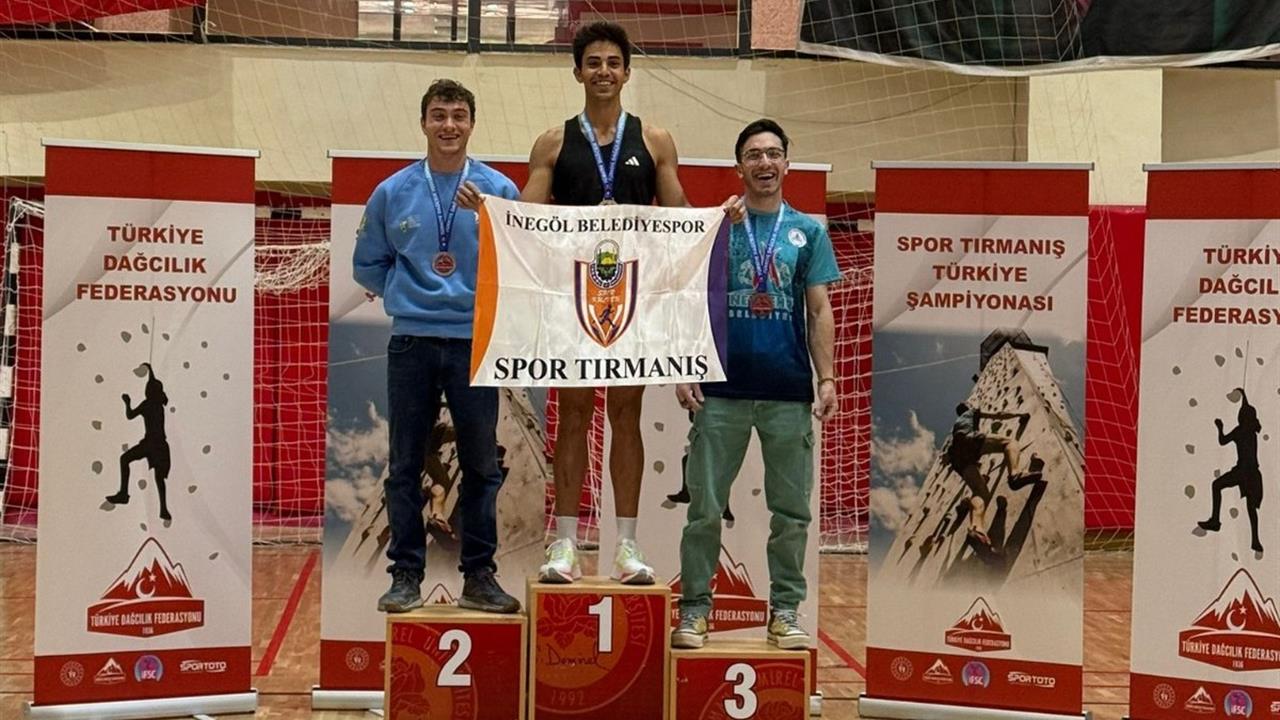 İnegöl'de Emre Doğan, Türkiye Boulder Şampiyonasında Birinci Oldu