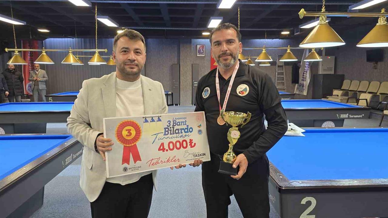 Battalgazi'de Düzenlenen 3. Arslantepe Bilardo Turnuvası Sonuçlandı